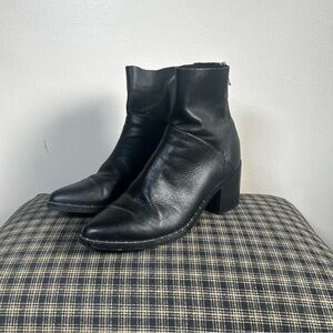Black Leather Ankle Boots
